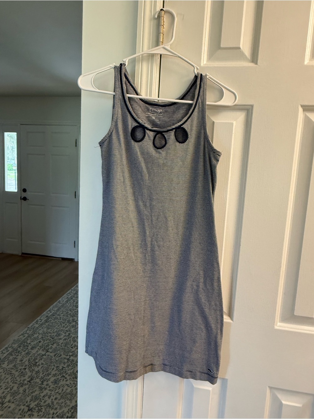 Vineyard Vines Sleeveless Striped Tank Dress - Gray